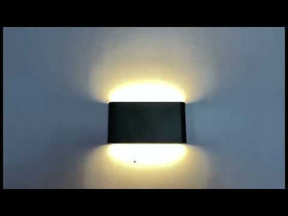 6W 12W Slim Waterproof Black Wall Lights